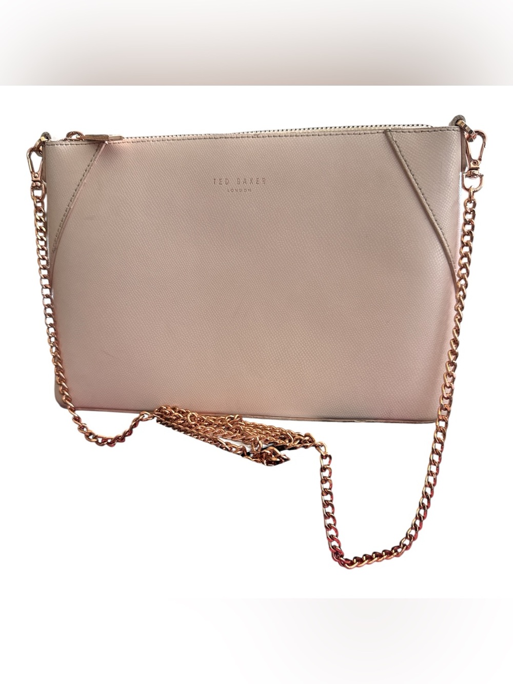 Ted Baker London Pale Pink Saffiano Leather Crossbody Bag